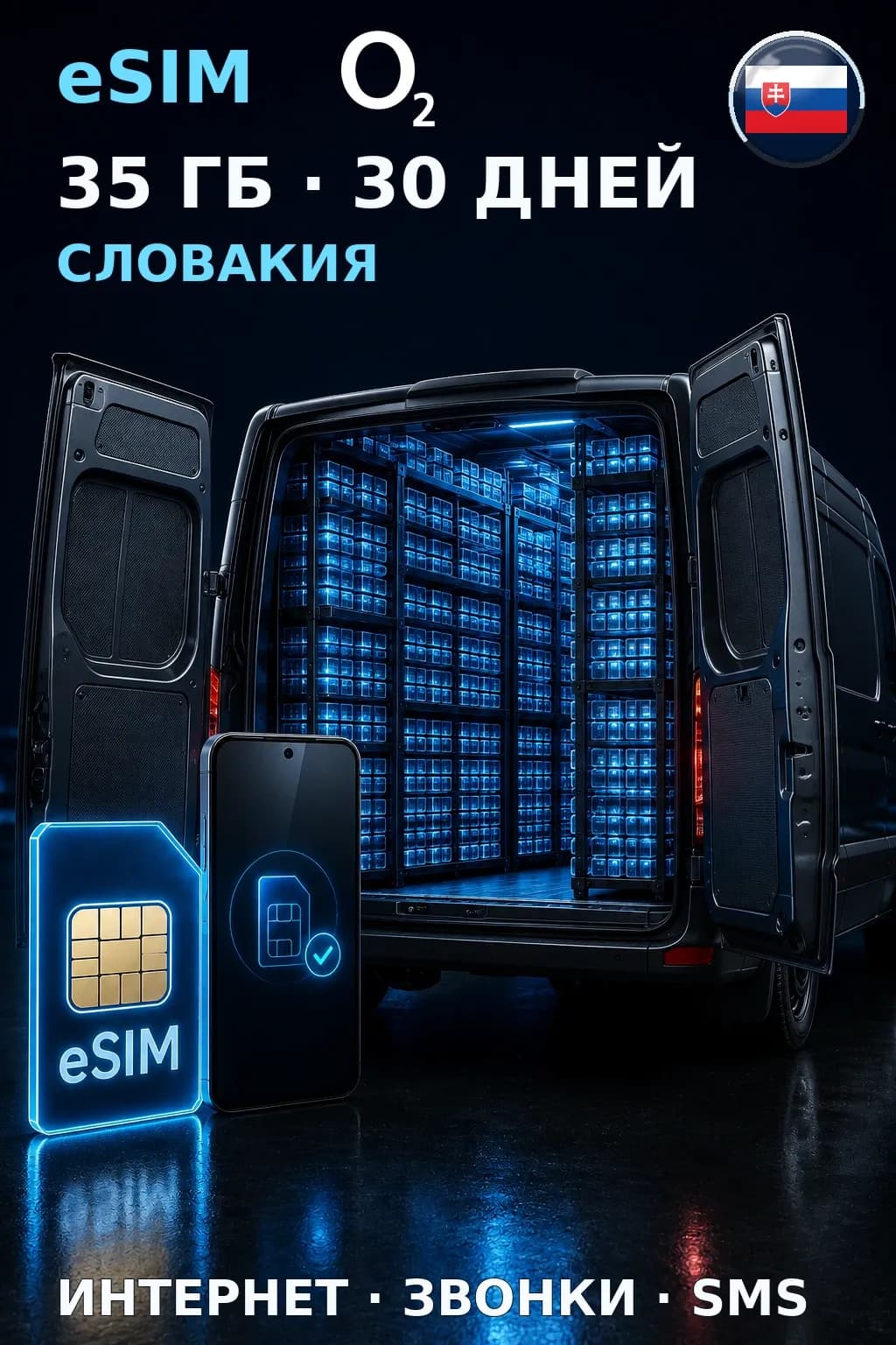 eSIM Словакия — 35 ГБ, 30 дней — интернет, звонки и SMS