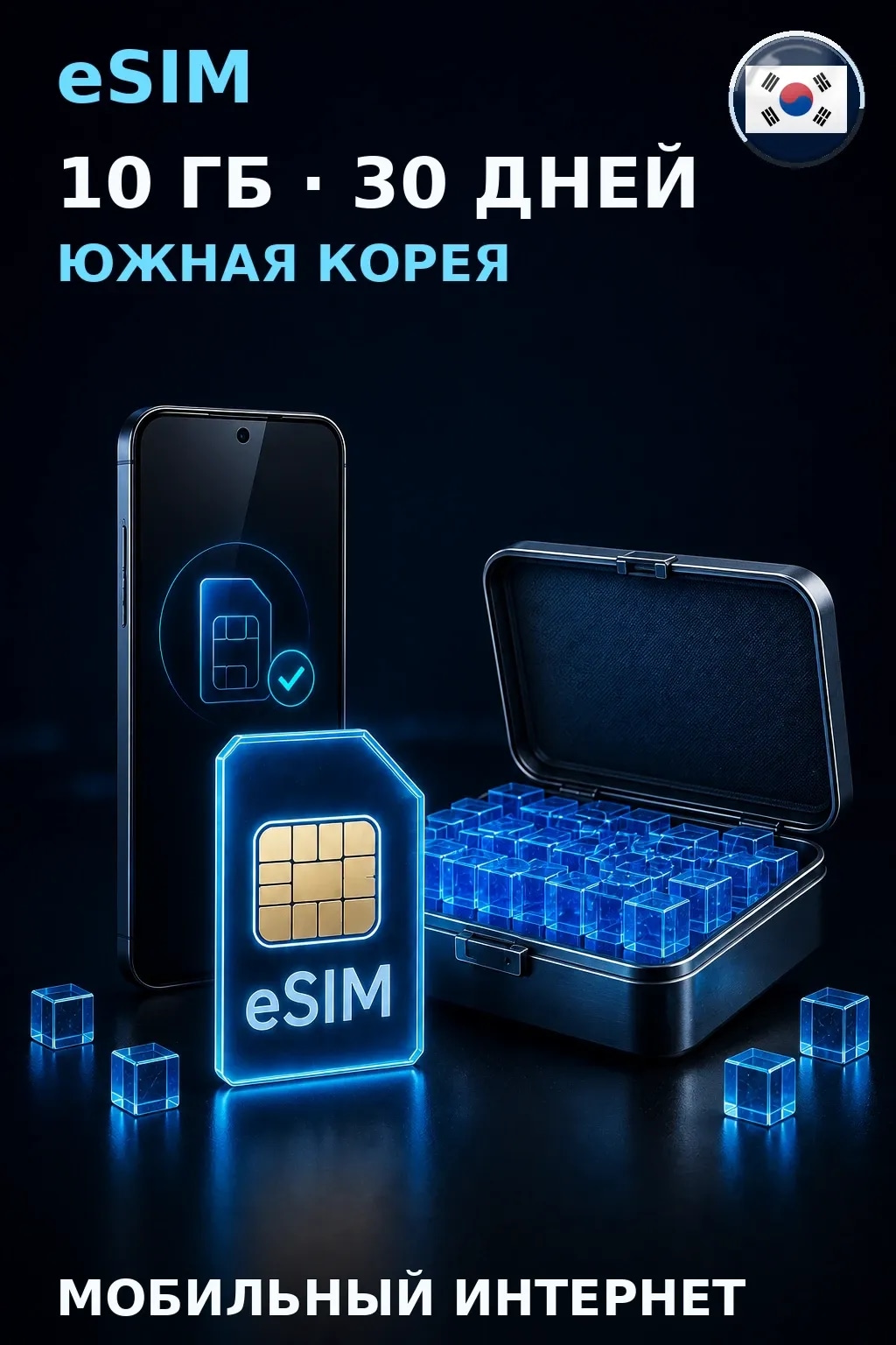 eSIM Южная Корея — 10 ГБ, 30 дней — интернет